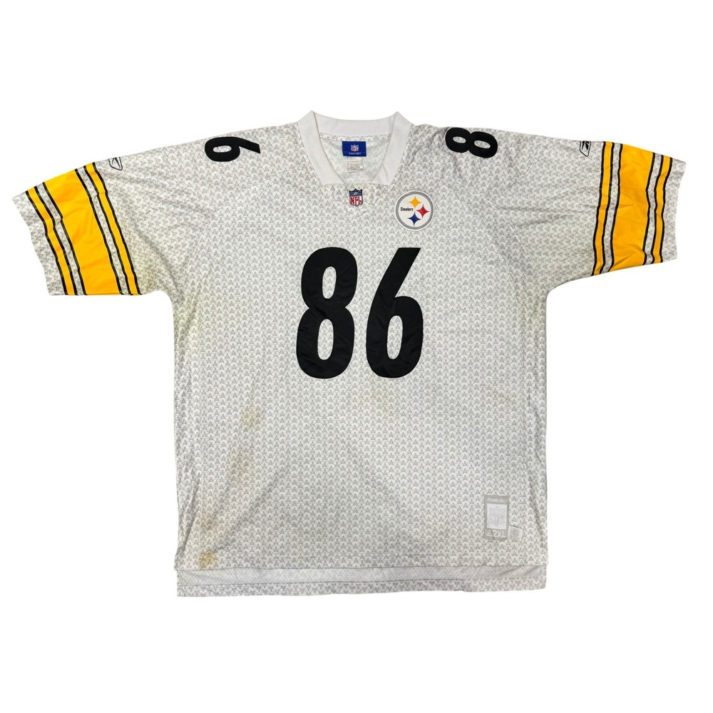 Reebok NFL Pittsburgh Steelers Hines Ward 86 Jersey Mens 2XL White Stitched